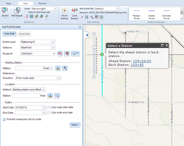 Adding point events using station offsets Adding point events using station offsets