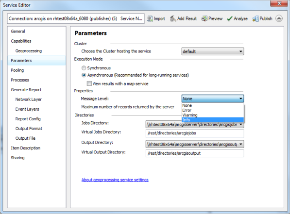 Changing the message level Changing the message level